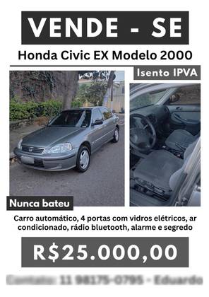 HONDA CIVIC 1.6 EX 16V GASOLINA 4P AUTOMÁTICO